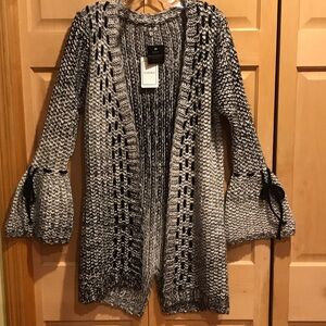 New Adore Black and Gray Knit Sweater Cardigan